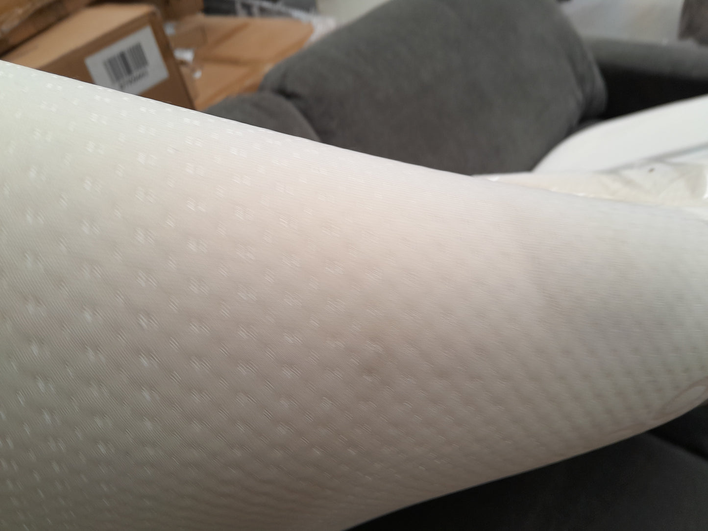 FUV-GOL-00064 Grade-BER-DOA Furniture Village Esprit 3 Seater Fabric Sofa Bed Pewter Ebony Feet RRP £11995