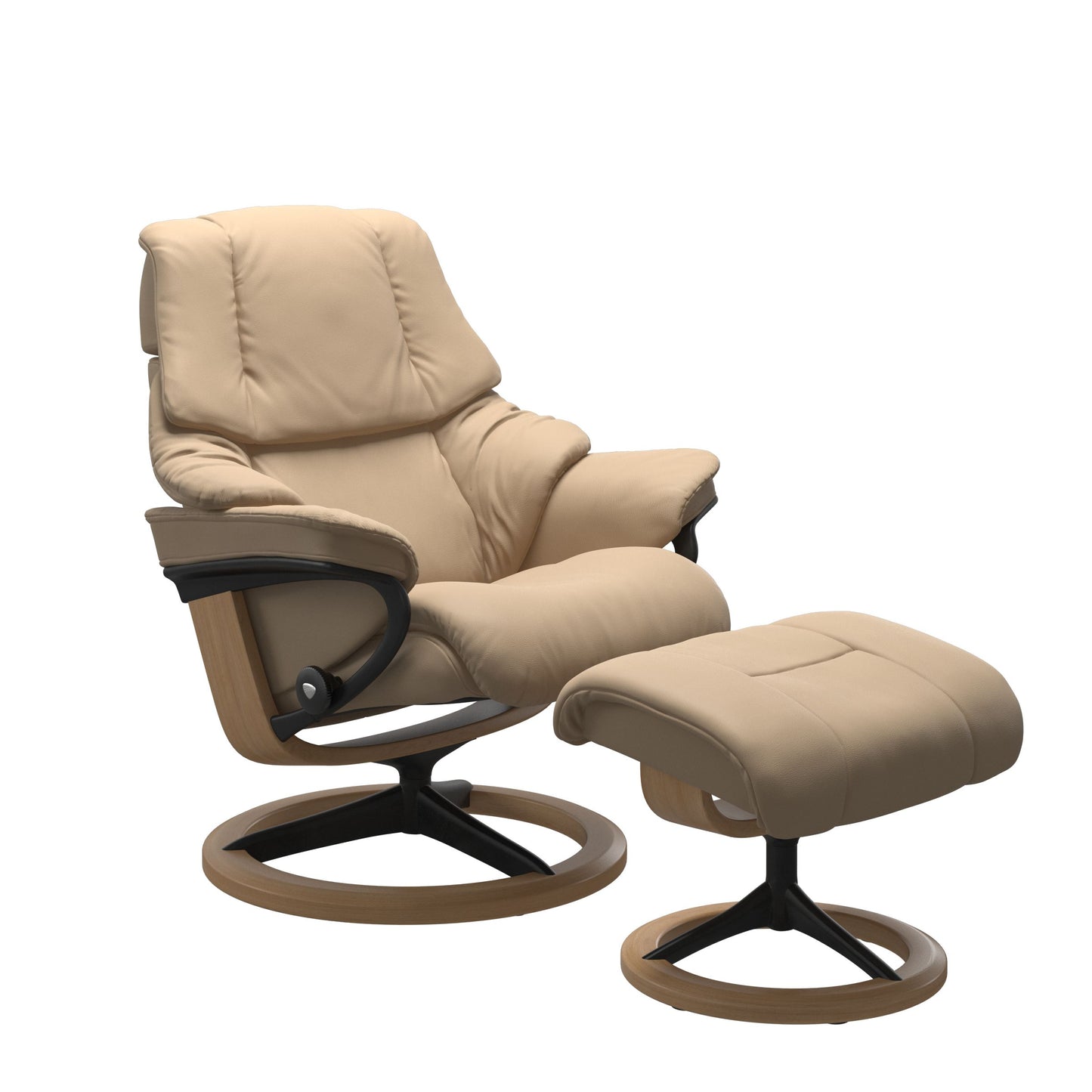 STR-NOR-00239 Grade-C1 Stressless Reno (m) Signature Chair W/ftst In Paloma Beige With Oak Feet RRP £3419
