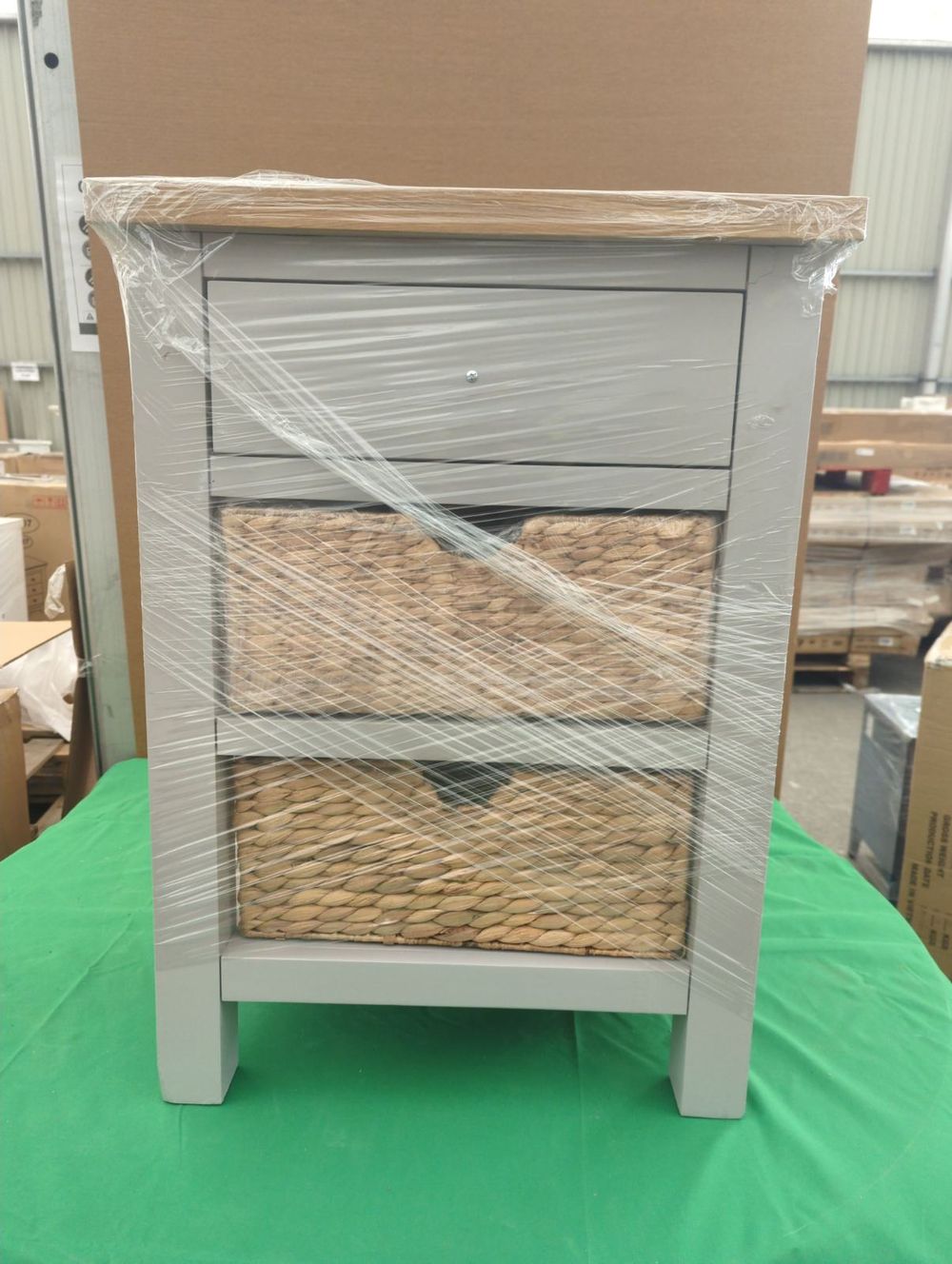 ROS-OUT-00230 Grade-C1 Roseland Furniture Farrow Telephone Table with Baskets RRP £169.95