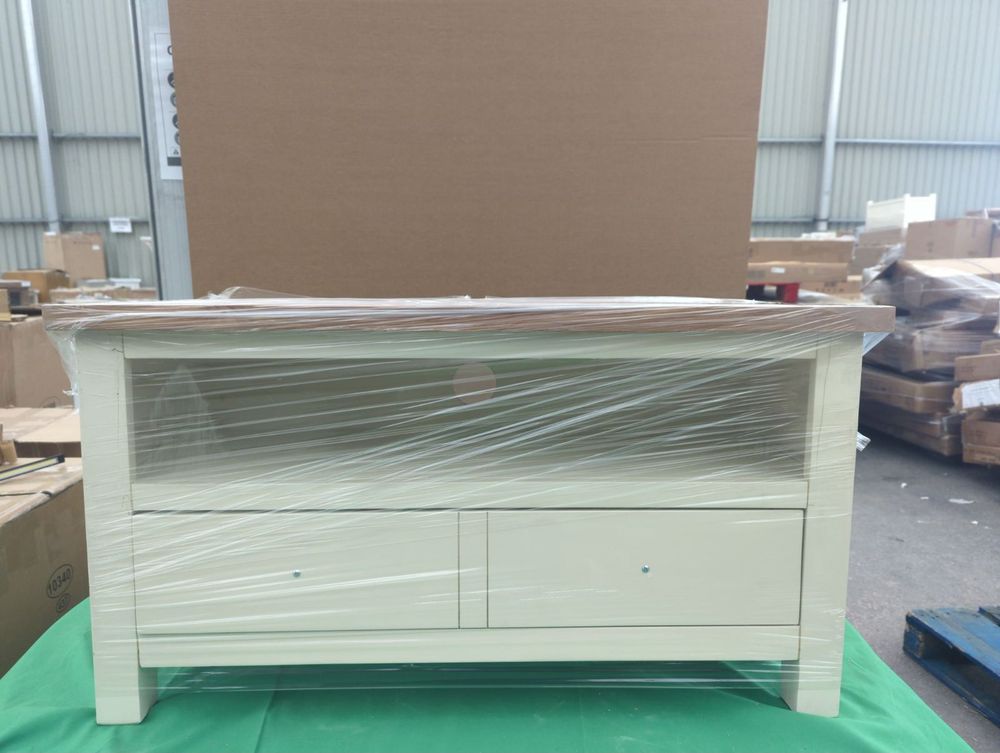 ROS-OUT-00309 Grade-C1 Roseland Furniture Farrow Cream 90Cm Tv Stand RRP £154.95