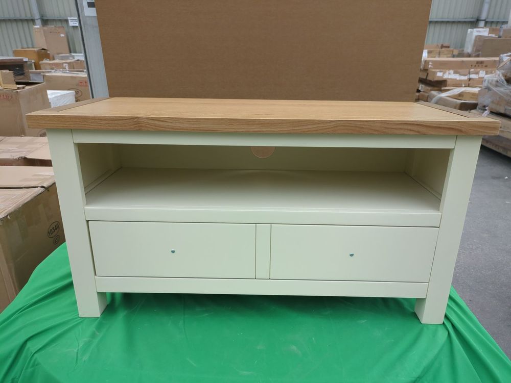 ROS-OUT-00326 Grade-C0 Roseland Furniture Farrow Cream 90cm Tv Stand RRP £154.95
