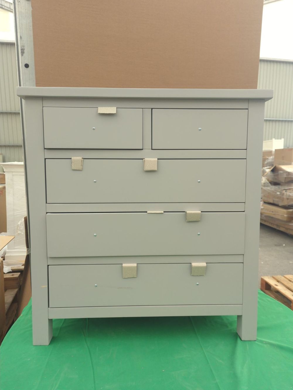 ROS-OUT-00242 Grade-C1 Roseland Furniture Cornish Dove Grey 2+3 Drawer Chest RRP £329.95
