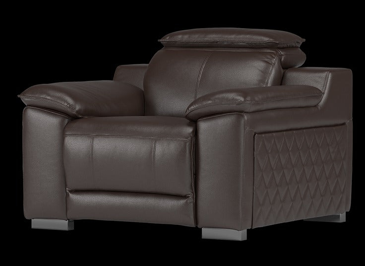 SOF-CHA-00587 Grade-C1 Sofology Benz Chair Cat 60/09 Black Coffee Armchair Pow Hdrst,Pow Rec RRP £919