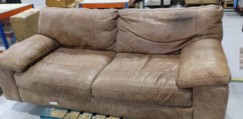 SOF-APM-01042 Grade-BER-DOA Sofology Linara 3 Seat Sofa Utah Espresso 342004 Foam Back RRP £1519