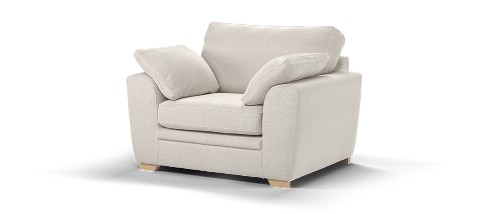 SOF-CHA-00601 Grade-C2 Sofology Chalfont Chair in Chalfont Cherub Beige with Light Wood Feet RRP £649