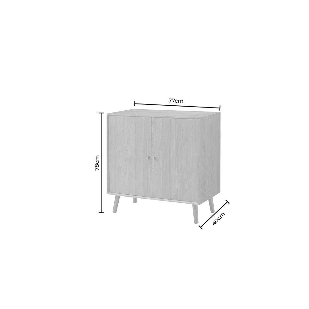 DUS-CC2-04459 Grade-B Dusk Heidi Oak 2 Door Sideboard - Walnut RRP £259.00