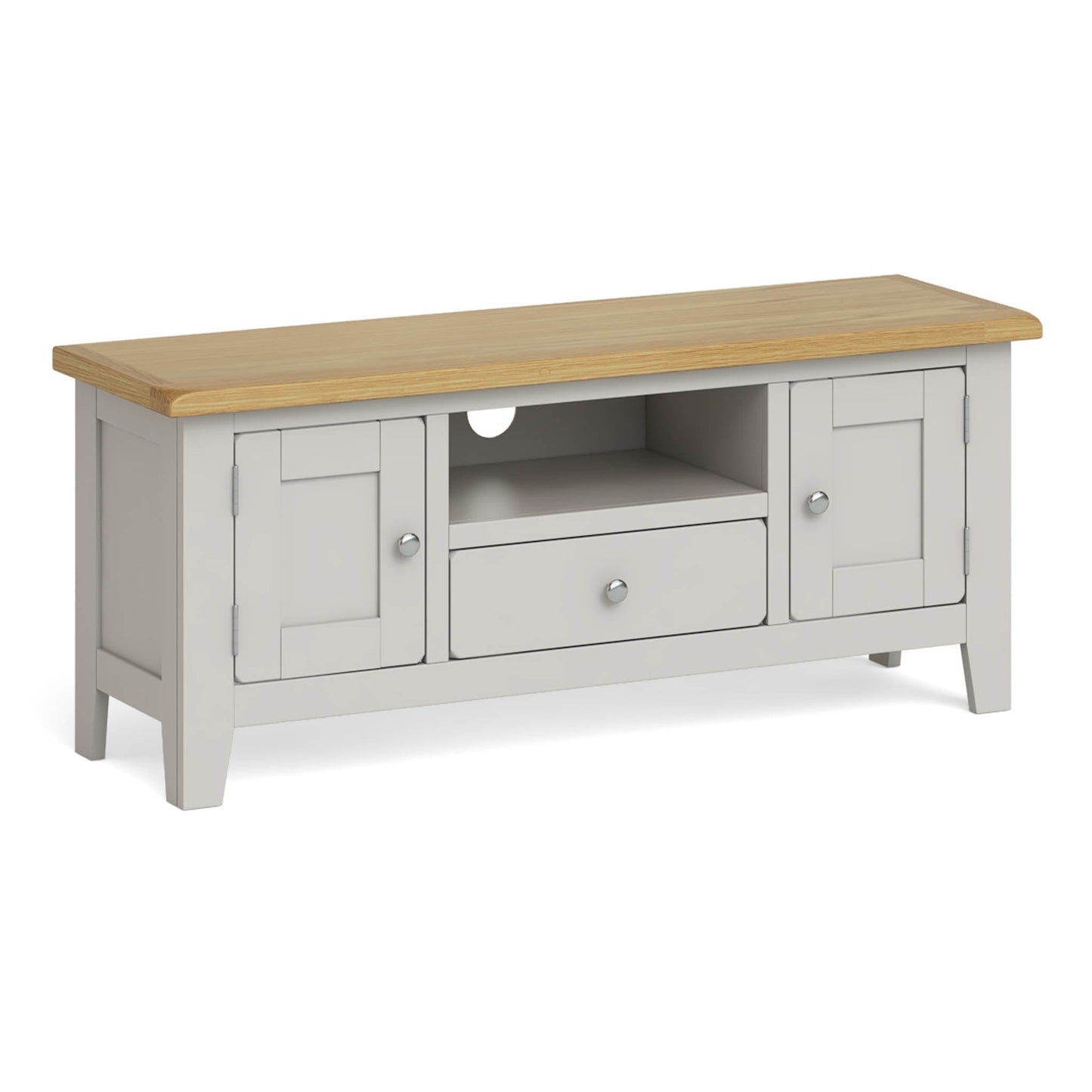 ROS-OUT-00607 Grade-C1 Roseland Furniture Lundy Grey 120cm Large TV Stand RRP £259.95