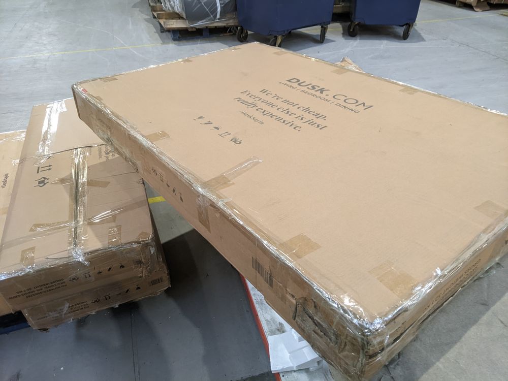 DUS-GOL-02067 Grade-B Dusk Harper 4-6 Seater Dining Table - Wood/Black RRP £229