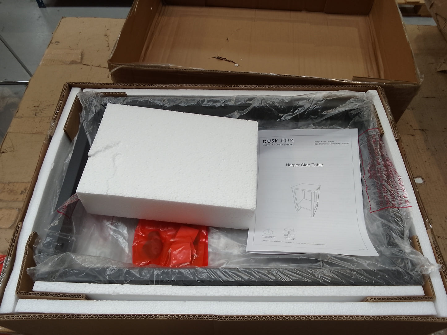 DUS-BTS-62654 Grade-B Dusk Harper Side Table - Concrete Effect RRP £99