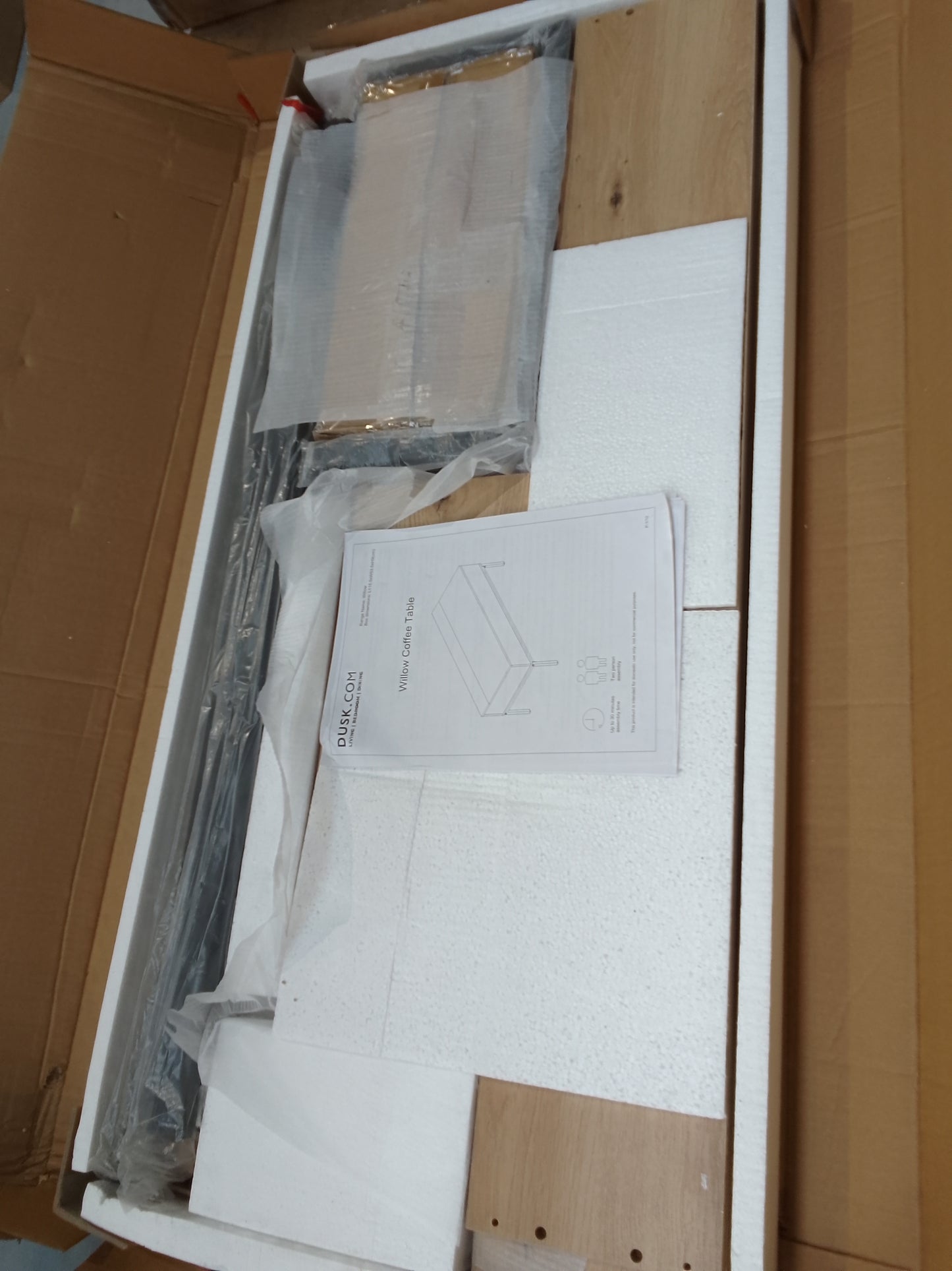 DUS-BTS-62929 Grade-B Dusk Willow Coffee Table Desk - Oak Effect RRP £180 RRP £180