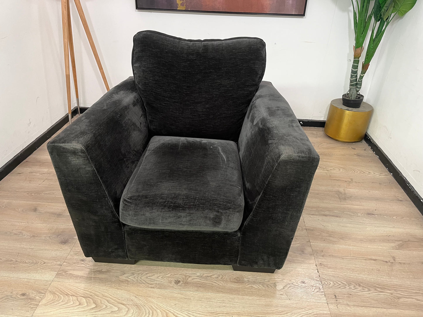 MAS-APM-06217 Grade-B Marks & Spencer Ferndale Armchair in Charcoal Opulent Chenille RRP £699