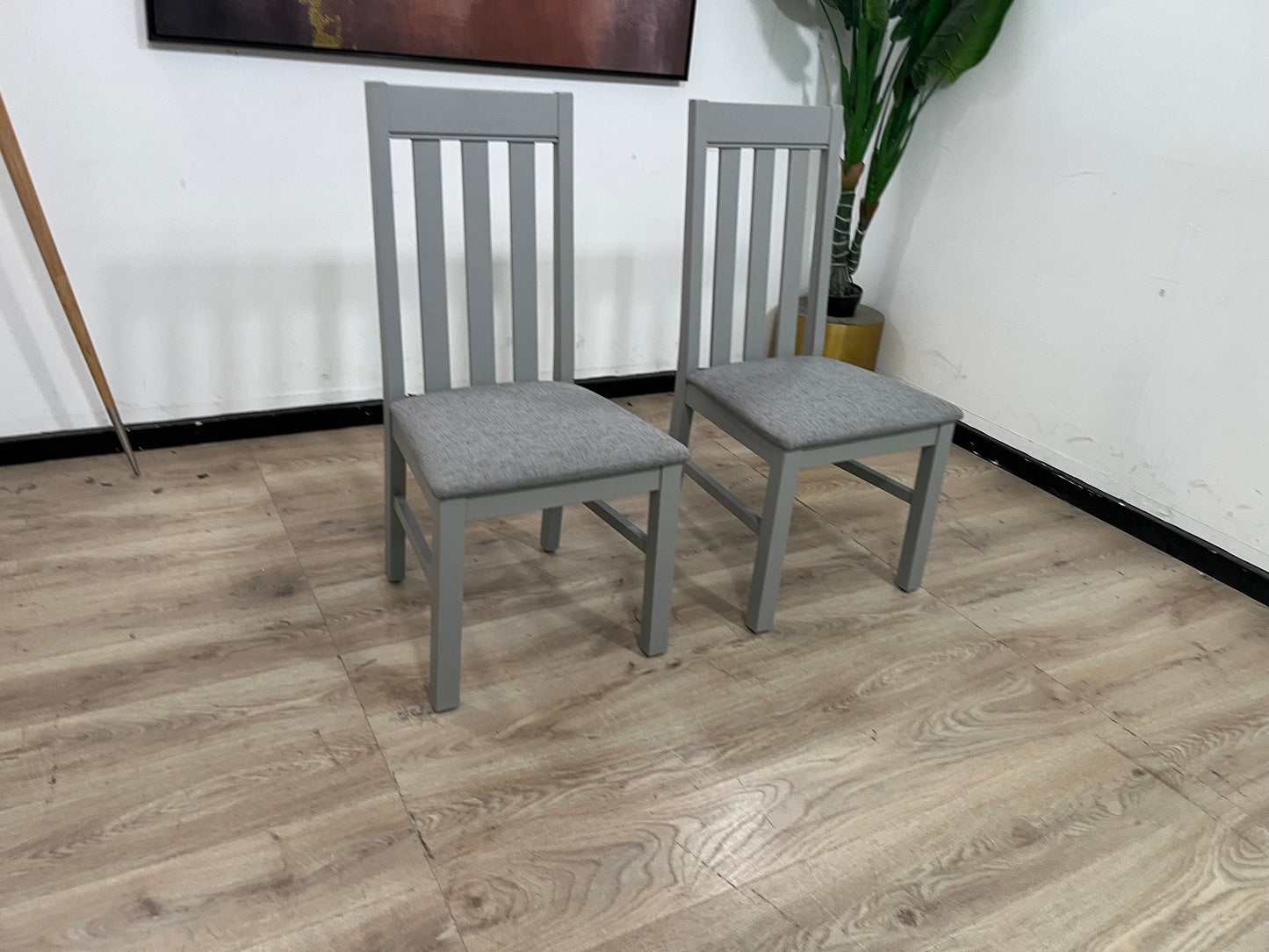 MAS-APM-06055 Grade-B Marks & Spencer Set of 2 Padstow Padded Dining Chairs Light Grey RRP £229
