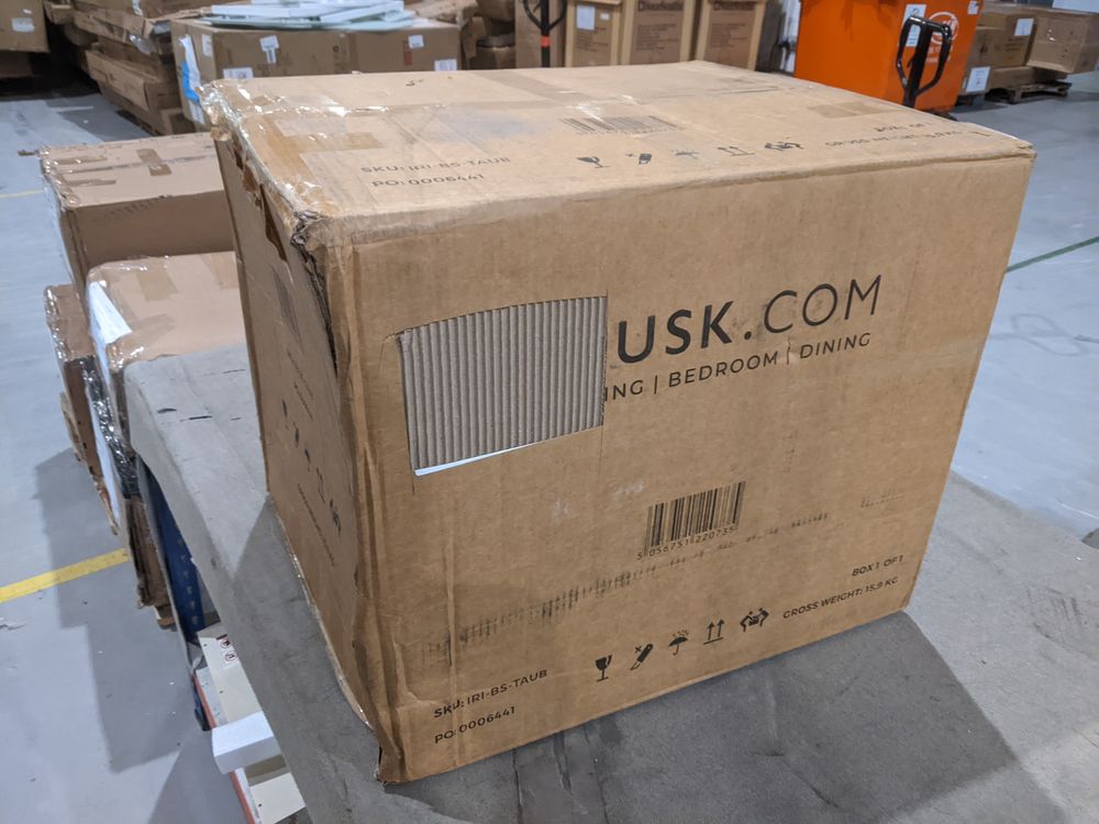 DUS-GOL-01901 Grade-B Dusk Iris Set Of 2 Barstools - Taupe/Black RRP £134