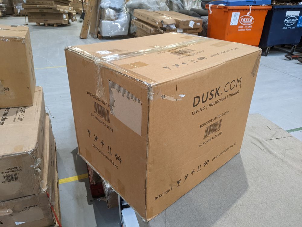 DUS-GOL-02290 Grade-B Dusk Iris Set Of 2 Dining Chairs - Taupe/Natural RRP £109