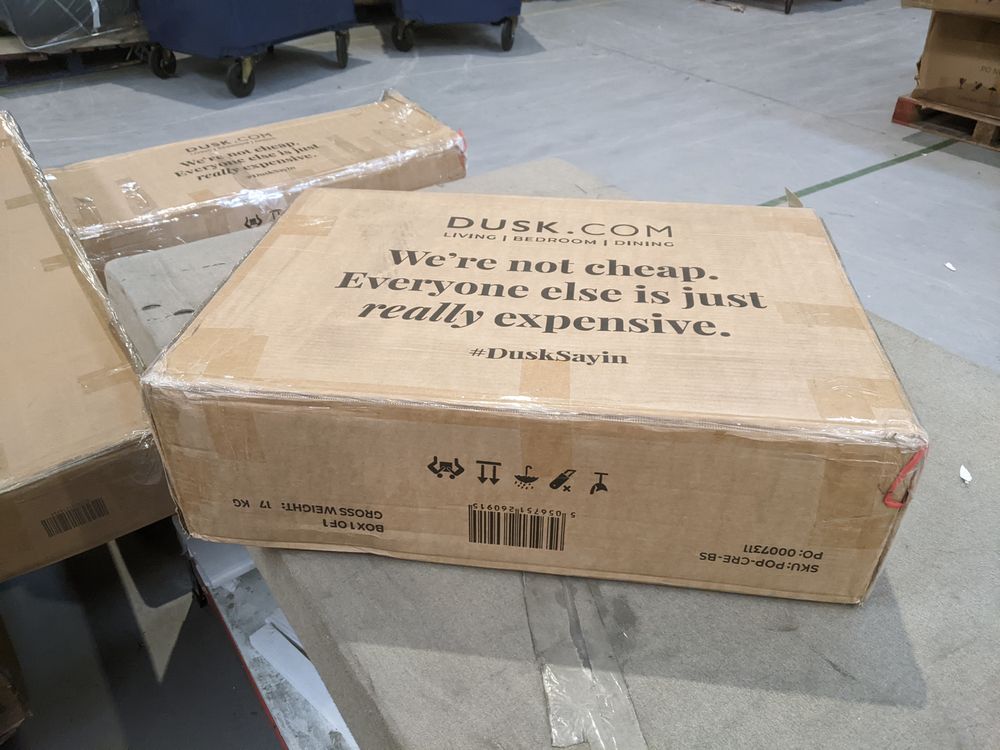 DUS-GOL-02357 Grade-B Dusk Poppy 2 Drawer Bedside Table - Cream RRP £89