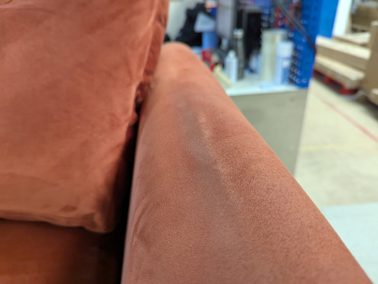 MAS-APM-06127 Grade-DOA Marks & Spencer Wyatt Armchair in Burnt Orange House Plush Velvet RRP £499