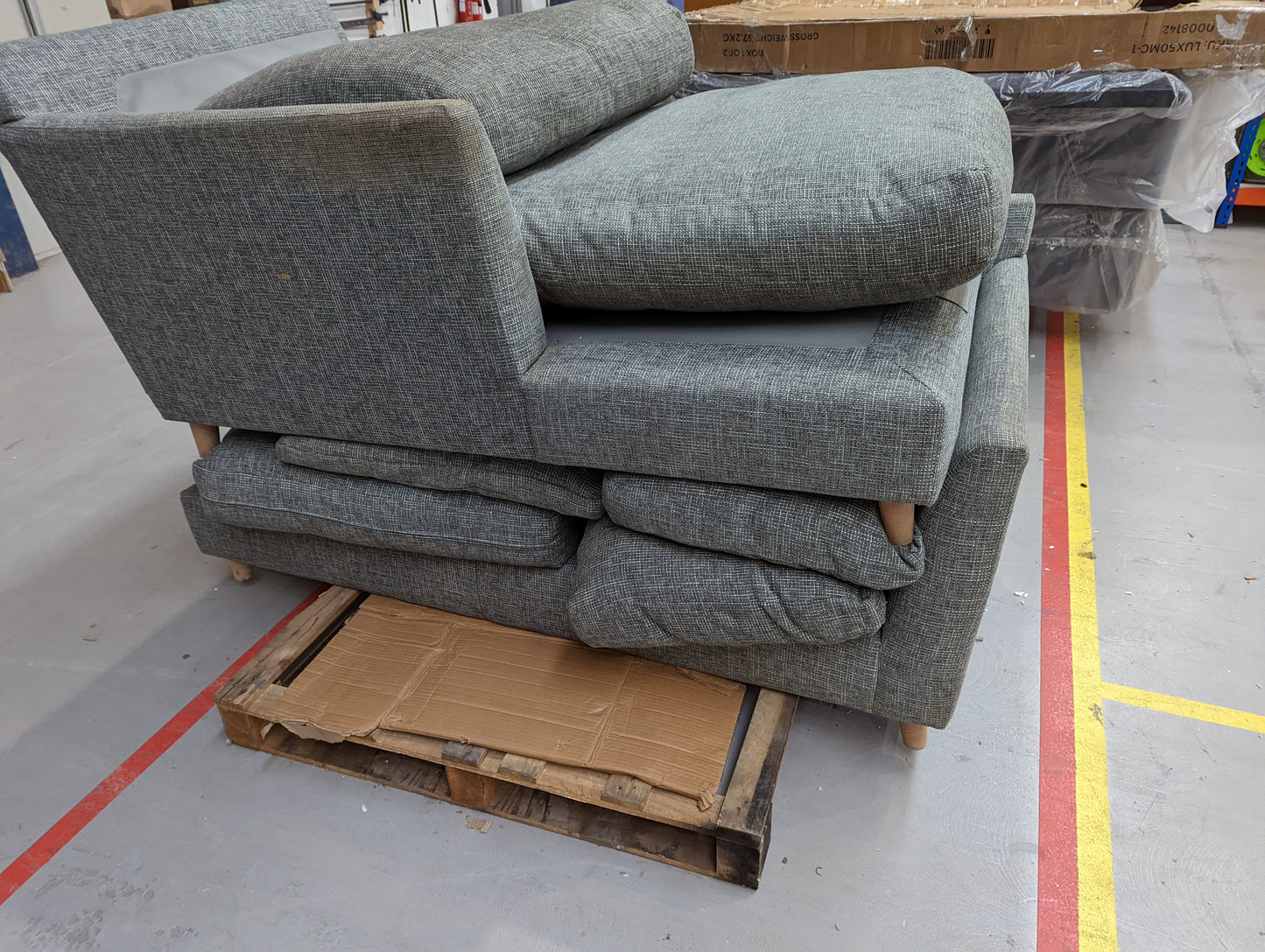 MAS-APM-09012 Grade-C2 Marks & Spencer Oscar Chaise Sofa (Left-Hand) in Dark Grey Textured Weave RRP £1599