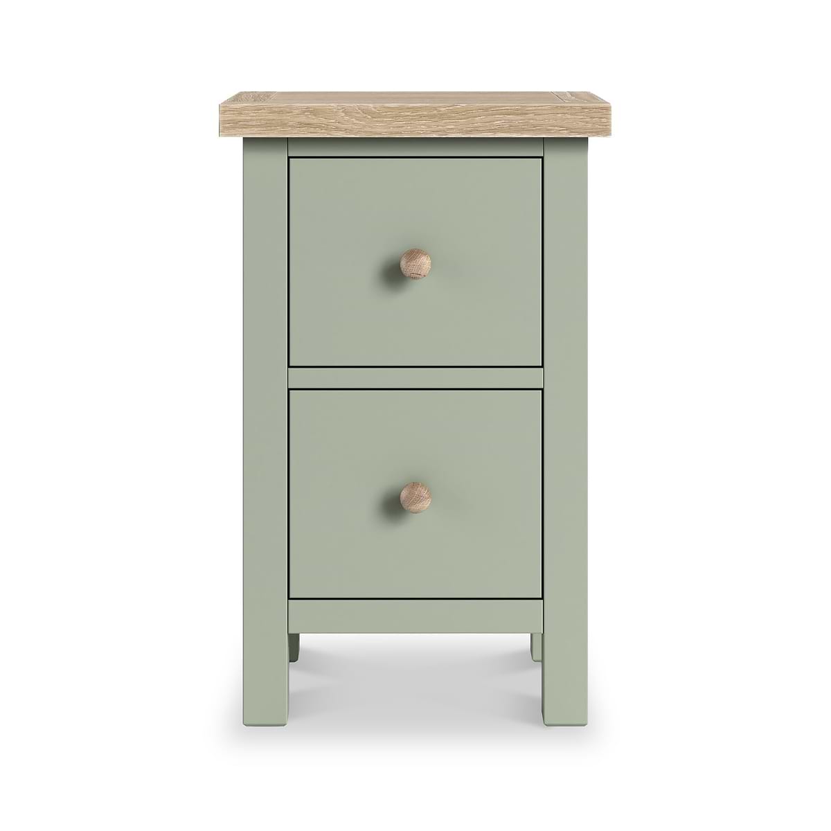 ROS-OUT-00003 Grade-C0 Roseland Furniture Farro Slim Bedside Washed Oak & Sage RRP £89.95