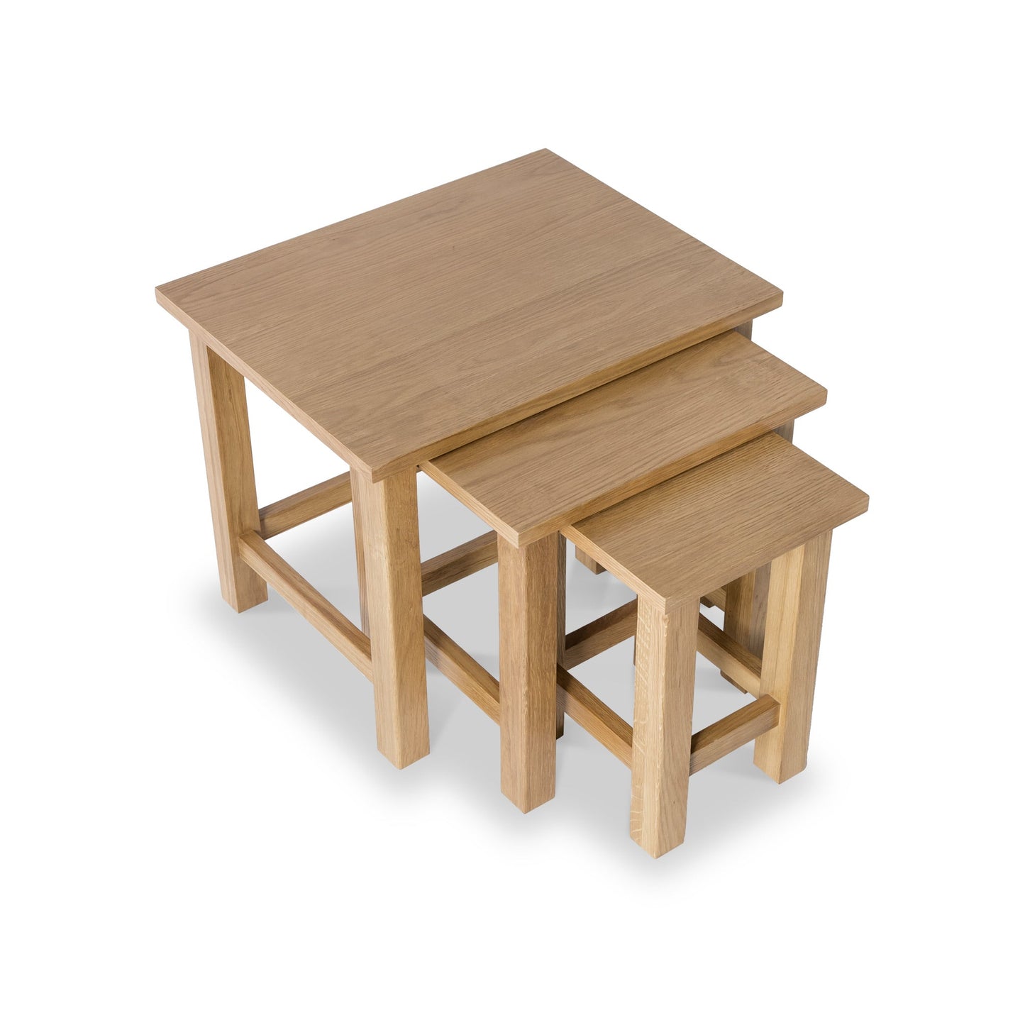 ROS-OUT-00374 Grade-C1 Roseland Furniture London Oak Nest of Tables RRP £114.95