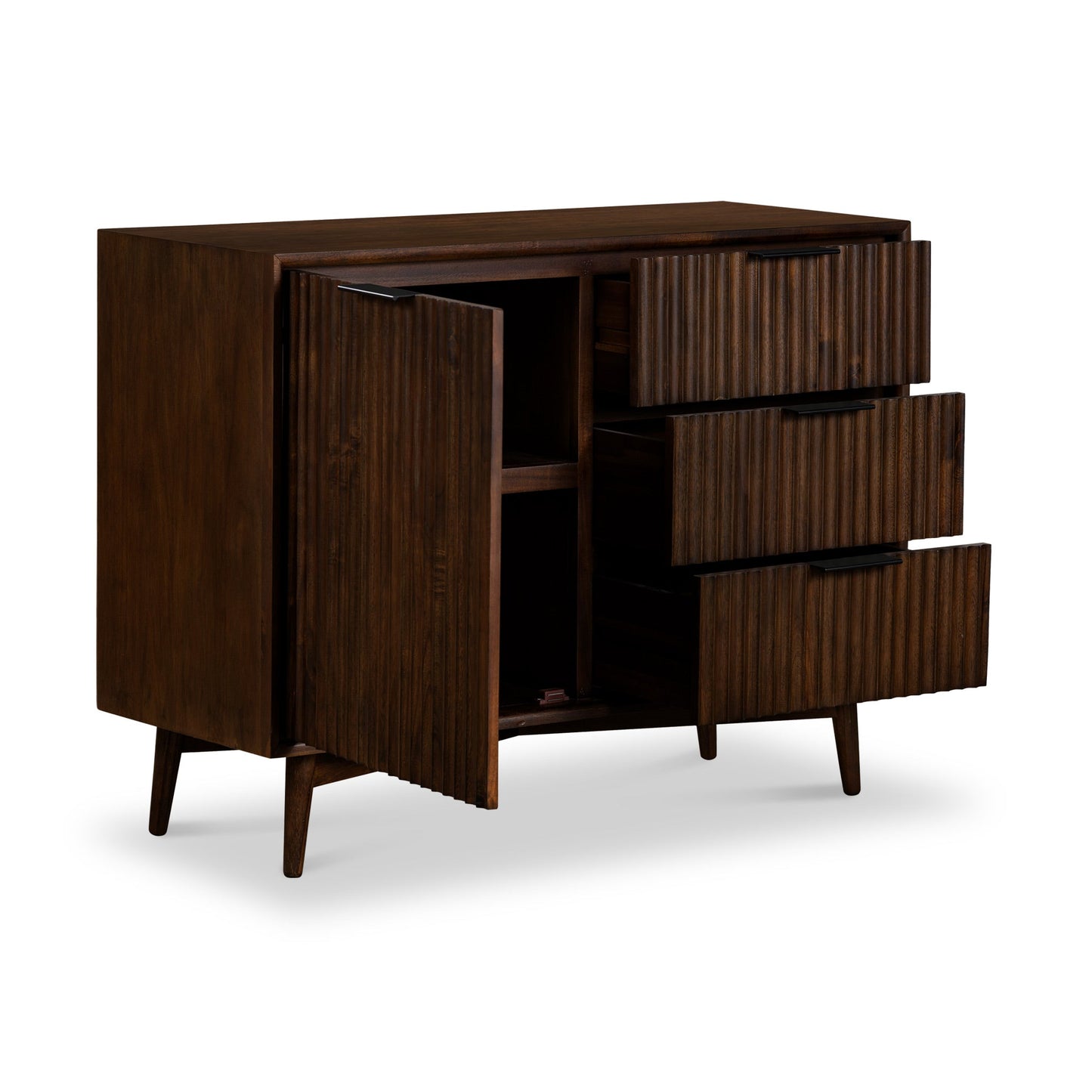 ROS-OUT-00464 Grade-C3 Roseland Furniture Oskar Grooved Small Sideboard RRP £359.95
