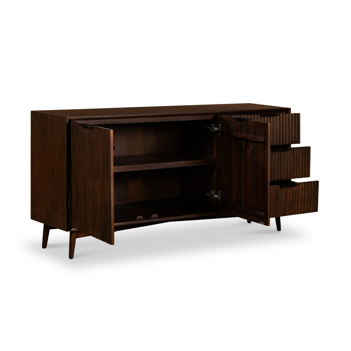 ROS-OUT-00451 Grade-C1 Roseland Furniture Oskar Grooved Large Sideboard RRP £449.95