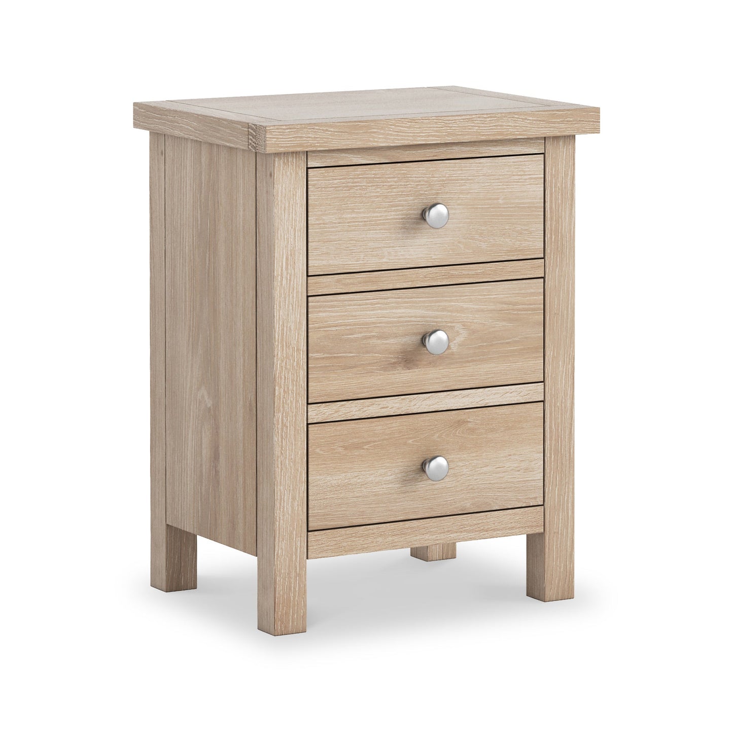ROS-OUT-00369 Grade-C0 Roseland Furniture Farrow Washed Oak Bedside Table RRP £109.95