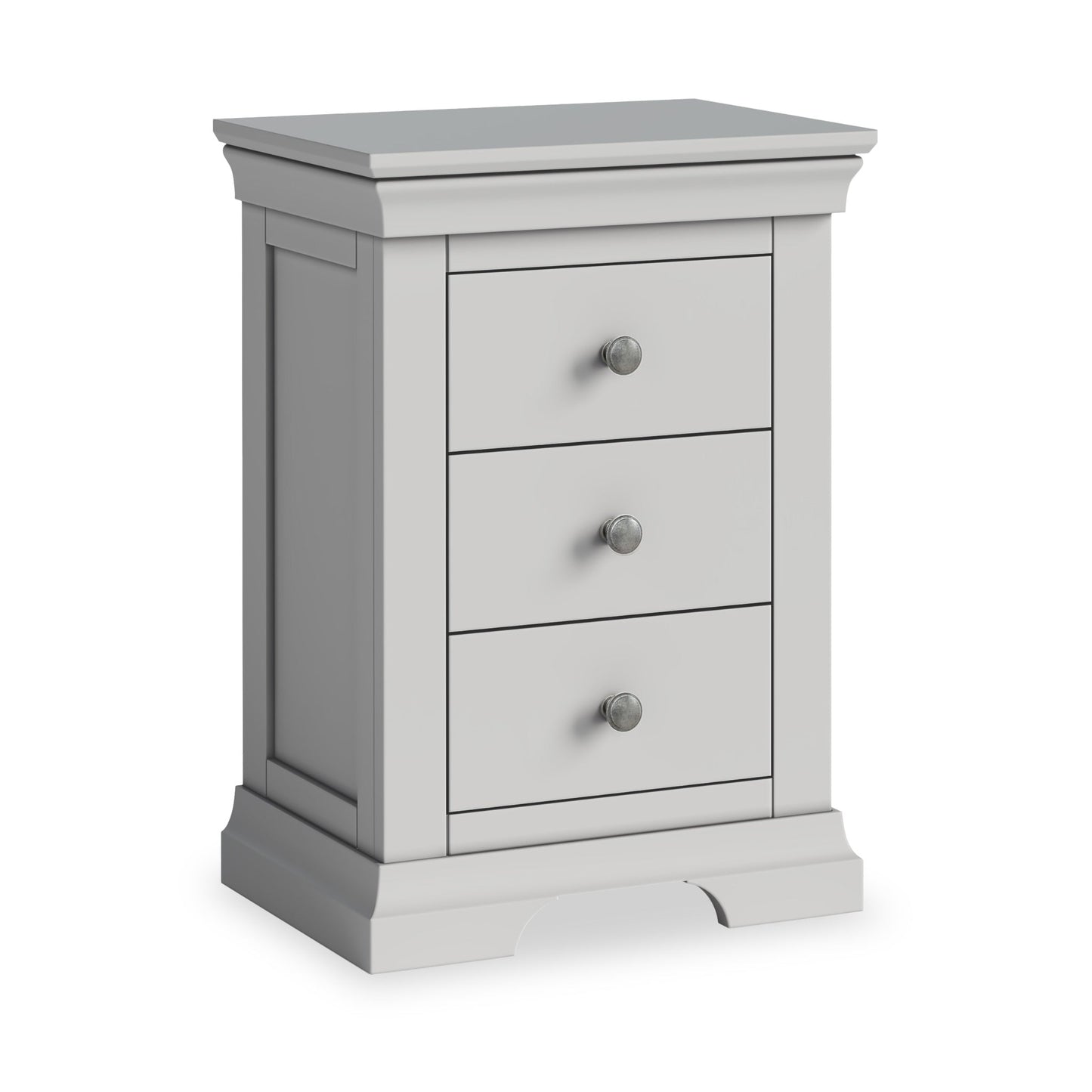 ROS-OUT-00537 Grade-C1 Roseland Furniture Colette 3 Drawer Bedside Table - Grey RRP £139.95
