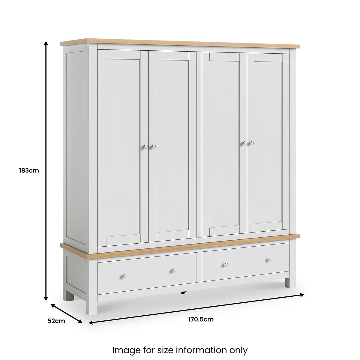 ROS-OUT-00387 Grade-B Roseland Furniture Farro 4 Door Wardrobe - Grey RRP £829.95