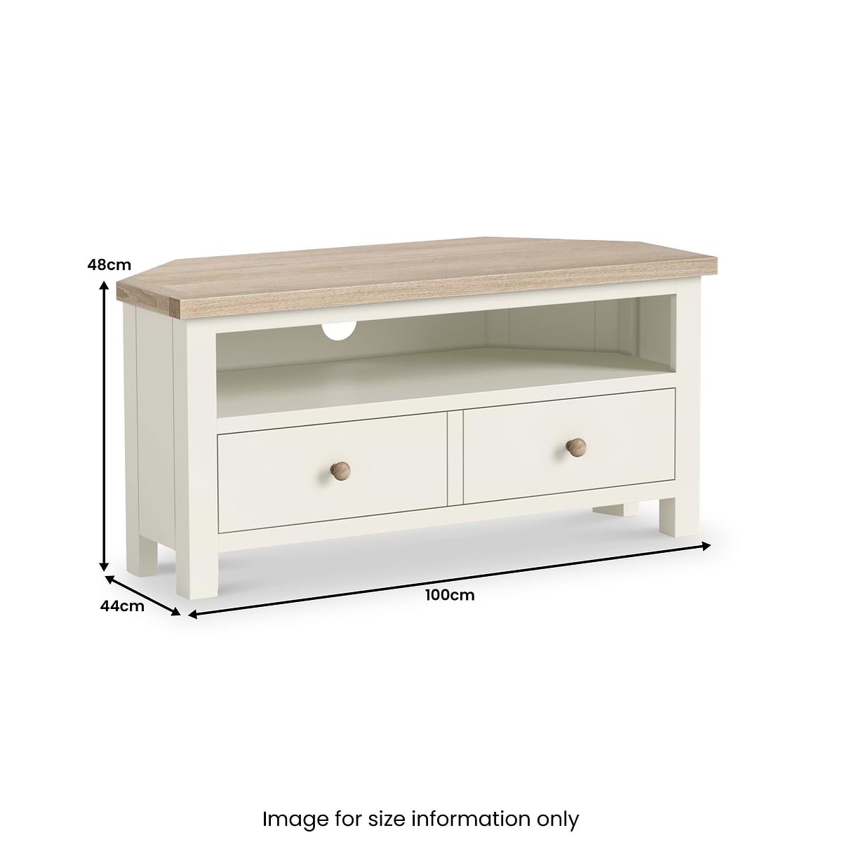 ROS-OUT-00279 Grade-B Roseland Furniture Trelan 2 Drawer Corner TV Unit - Coconut RRP £219.95