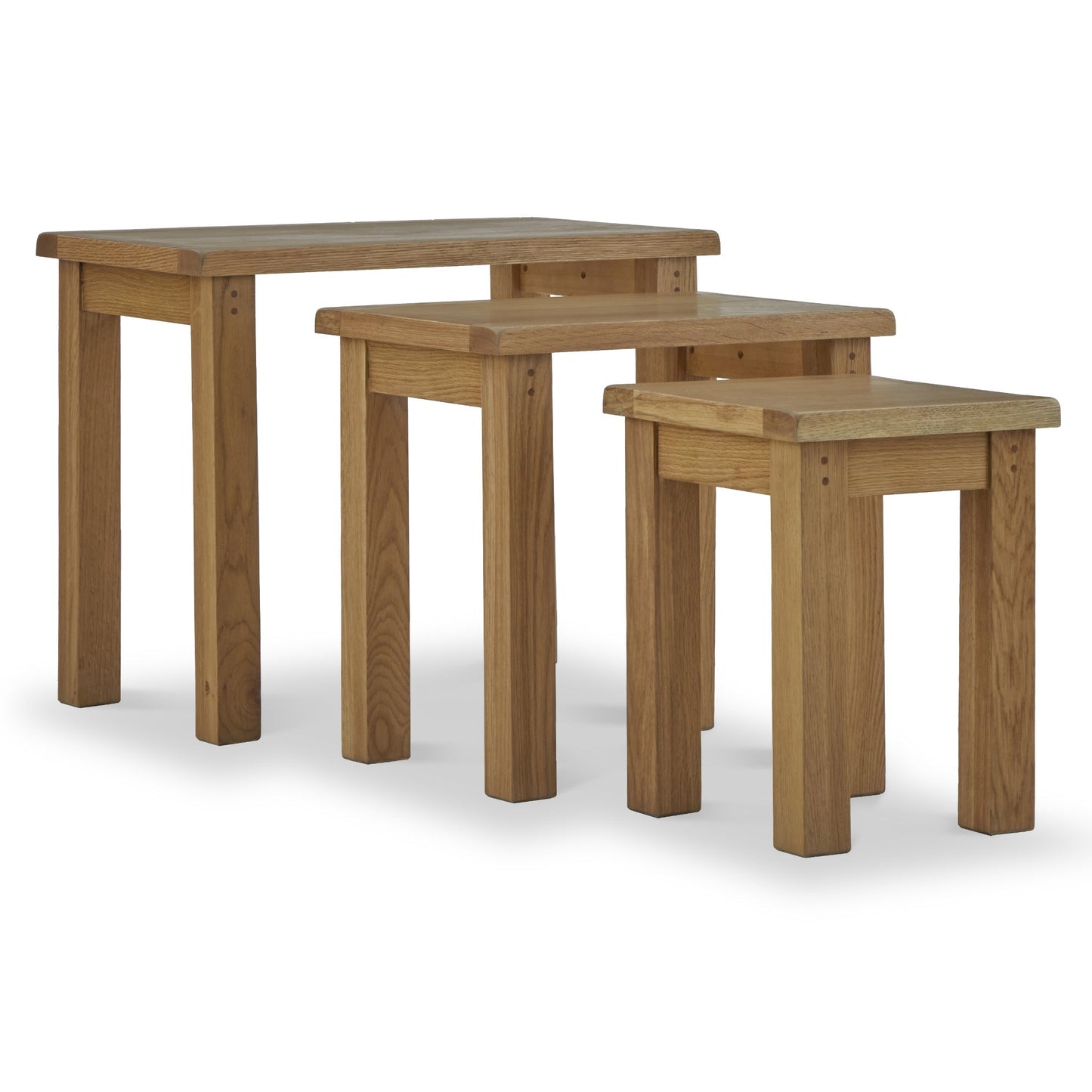 ROS-OUT-00382 Grade-C1 Roseland Furniture Broadway Oak Nest of Tables RRP £284.95