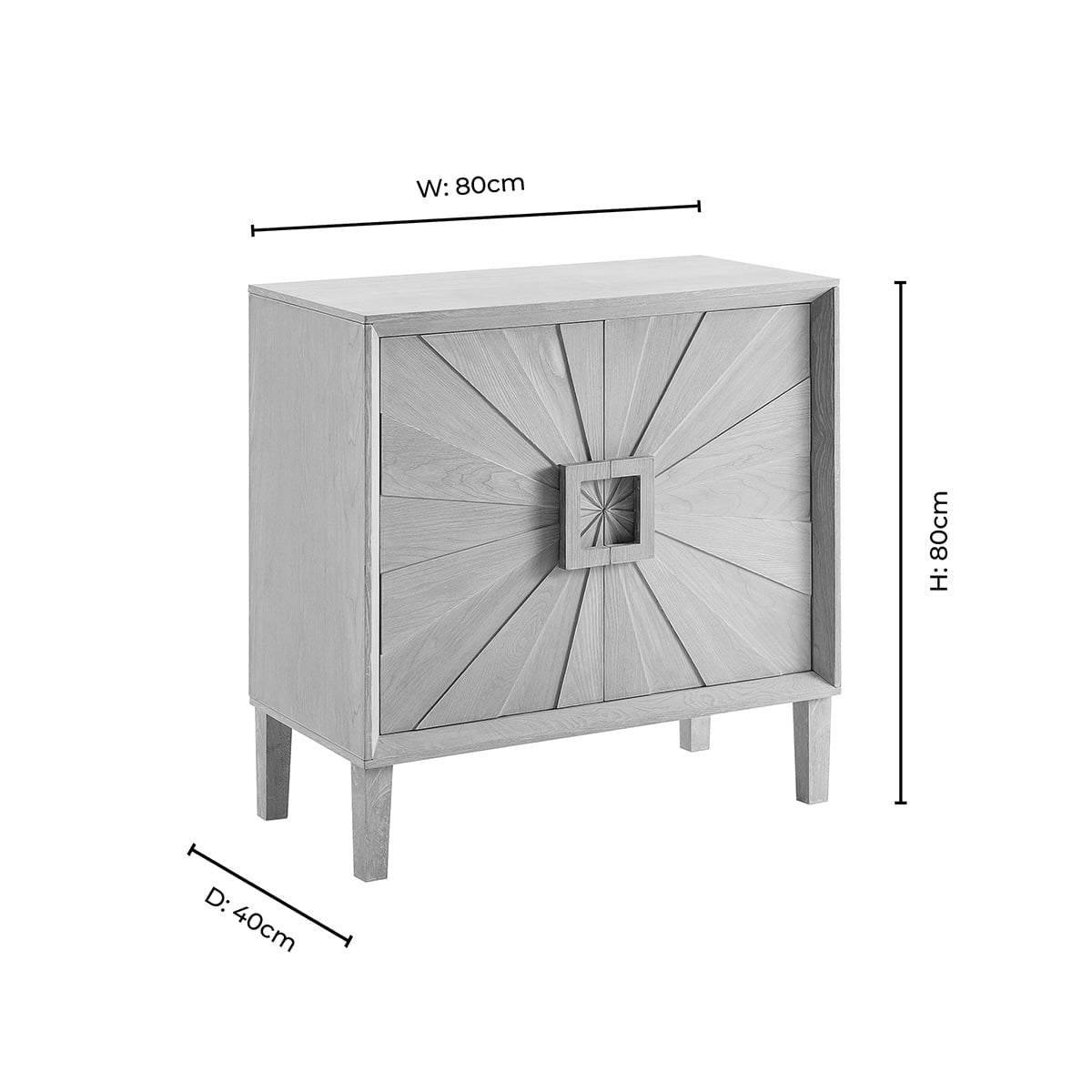 DUS-CC2-04030 Grade-B Dusk Amaya Ash 2 Door Sideboard - Light Wood RRP £229.00