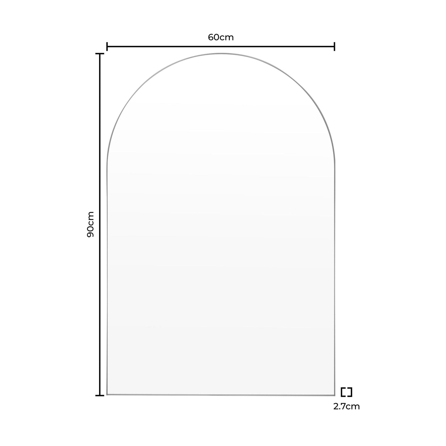 DUS-CC2-04247 Grade-B Dusk Arched Wall Mirror - Black RRP £55.00