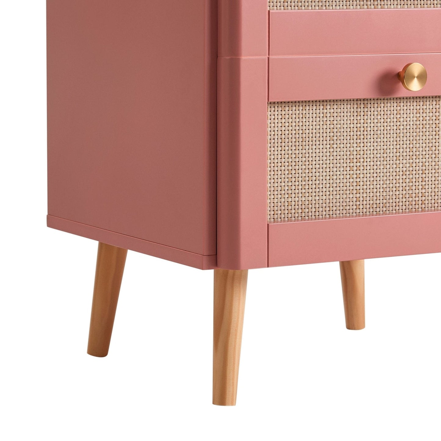DUS-GOL-03590 Grade-B Dusk Aurelia 2 Drawer Bedside Table - Apricot RRP £130