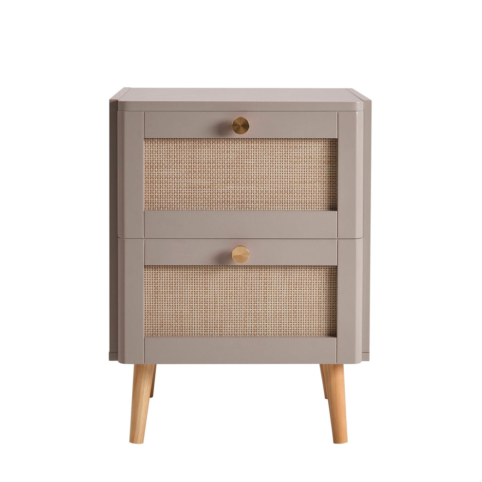 DUS-GOL-00916 Grade-B Dusk Aurelia 2 Drawer Bedside Table - Taupe RRP £109