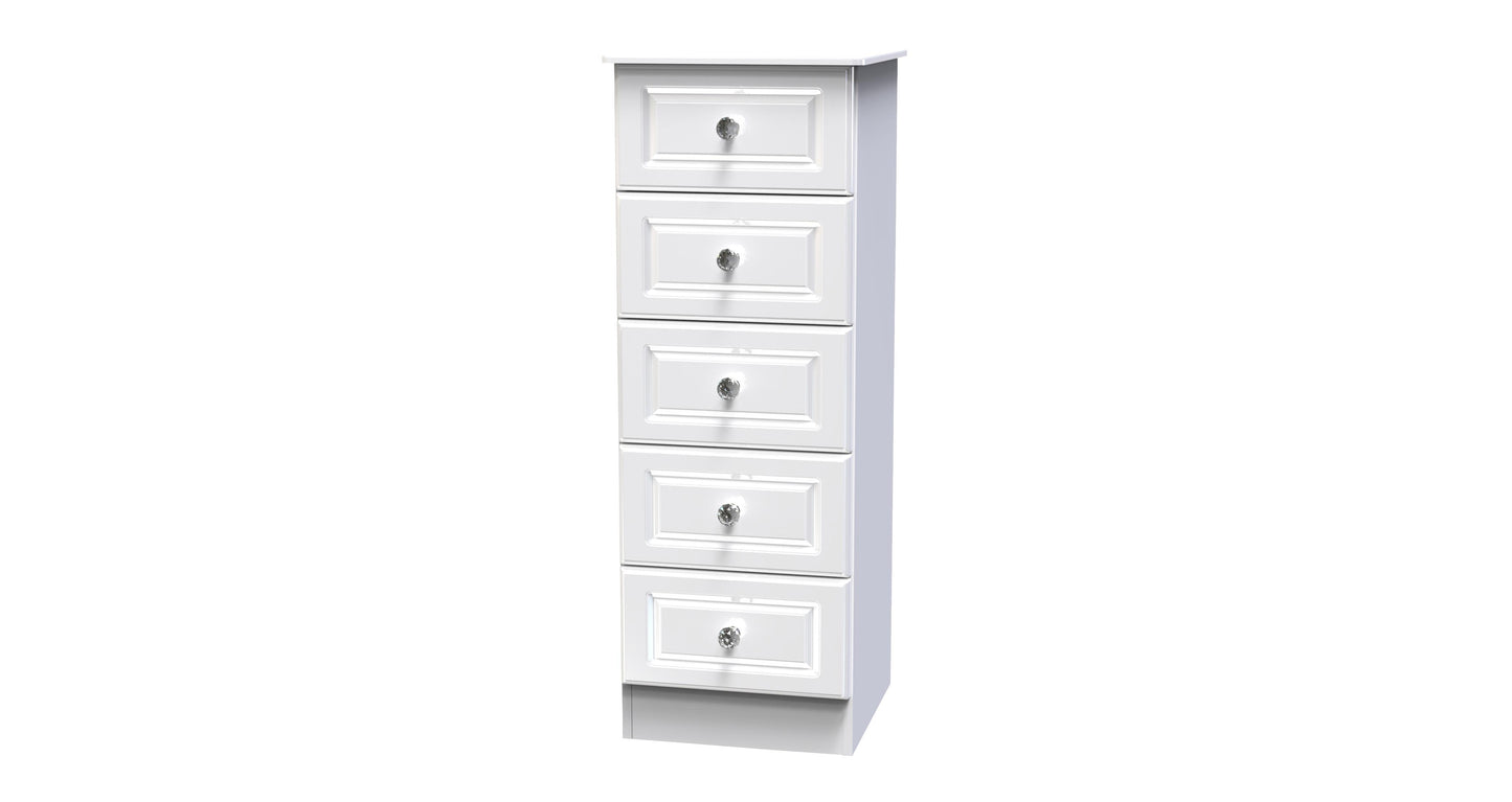 DFS-HO2-02709 Grade-C0 DFS 5 Drawer Tallboy Bijou White RRP £299