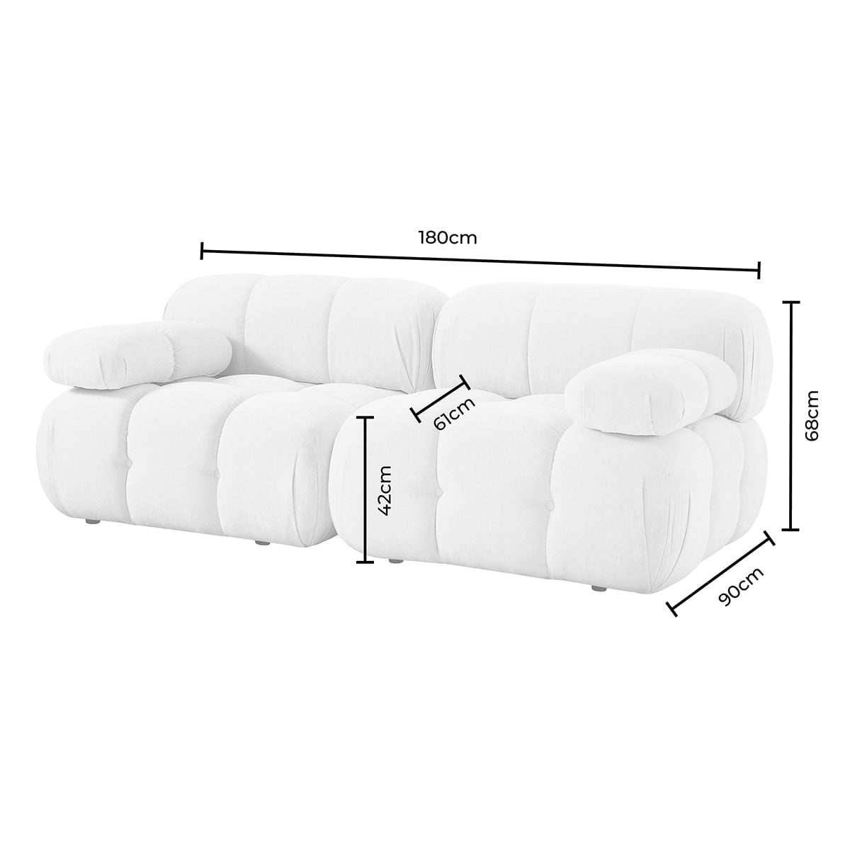 DUS-GOL-08952 Grade-C3 Dusk Bondi 2 Seater Sofa - Ivory RRP £645