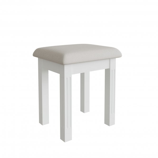 BFW-NEW-00357 NEW Big Furniture Warehouse Brooklea Padded Stool in White RRP £60