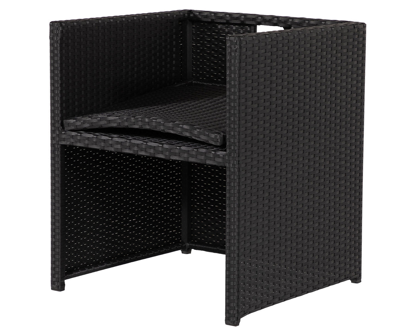 Grade-A Rattan Direct Barcelona 6 Seater Cube Set in Black and Vanilla RRP £1459