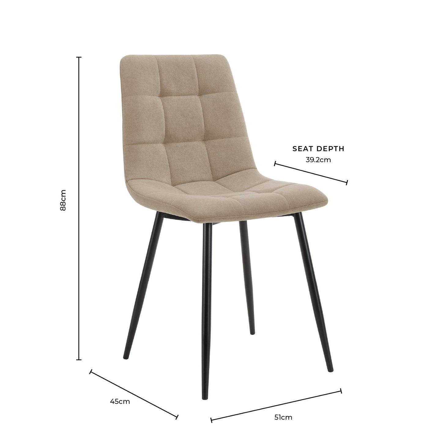 DUS-GOL-07040 Grade-B Dusk Eden Set Of 2 Dining Chairs - Velvet - Charcoal RRP £99