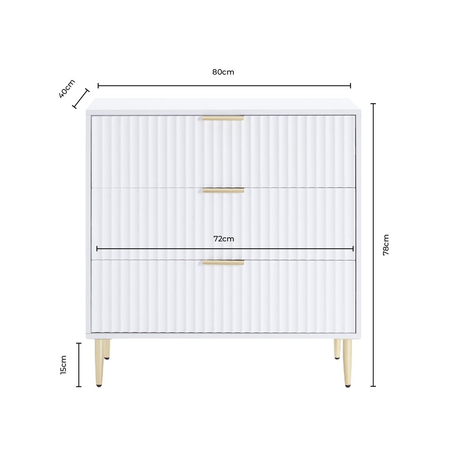 DUS-CC2-01224 Grade-B Dusk Evie 3 Drawer Chest - Sage Green RRP £179.00