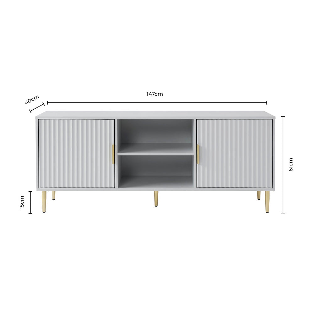 DUS-CC2-04349 Grade-B Dusk Evie TV Unit for TVs up to 65" - Black RRP £202.00