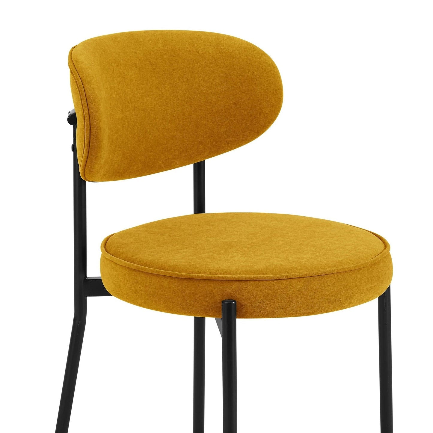 DUS-APM-35634 Grade-B Dusk Mia Set of 2 Barstools - Matte Velvet - Mustard RRP £189