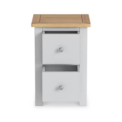 ROS-OUT-00535 Grade-C1 Roseland Furniture Duchy Grey & Oak 2 Drawer Bedside Table RRP £109.95