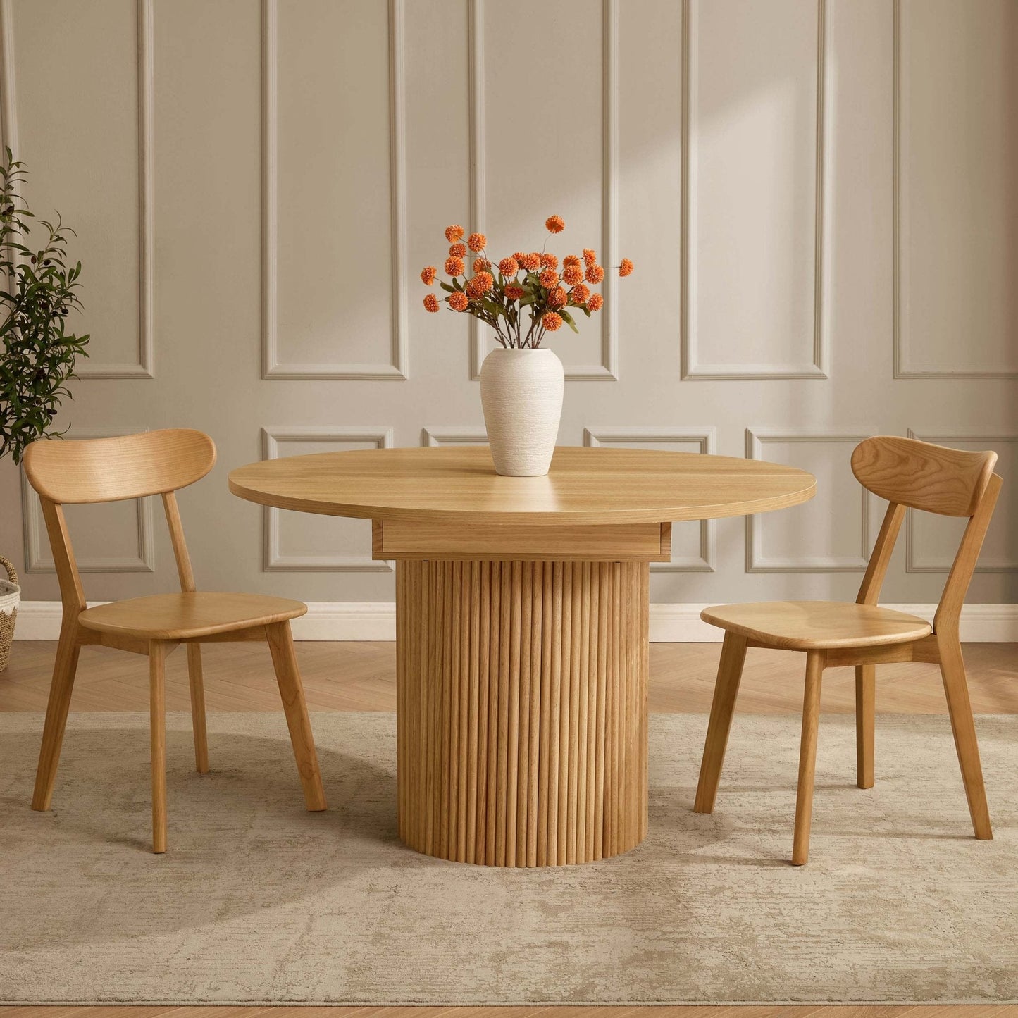 DUS-GOL-03117 Grade-B Dusk Georgia Set of 2 Dining Chairs - Light Wood RRP £149