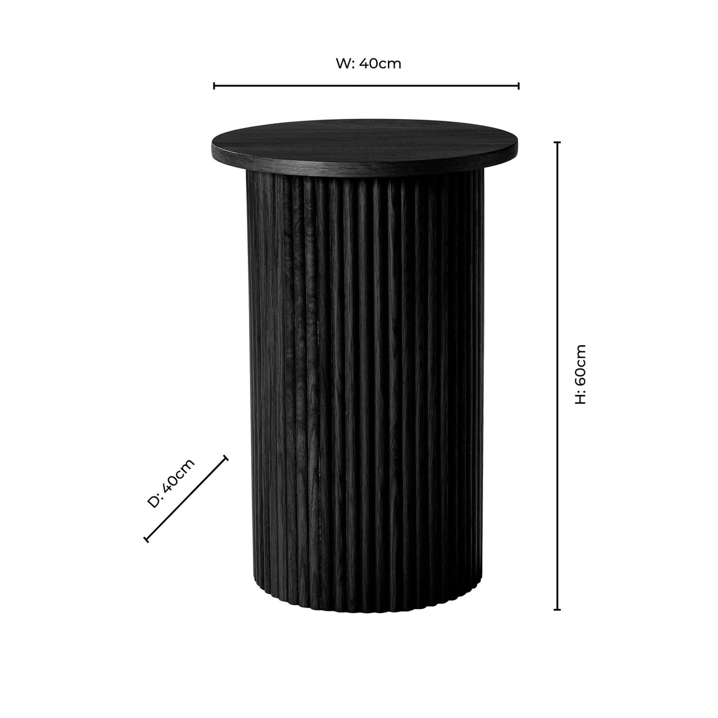 DUS-CC2-04369 Grade-B Dusk Hattie Round Pedestal Side Table - Walnut RRP £129.00