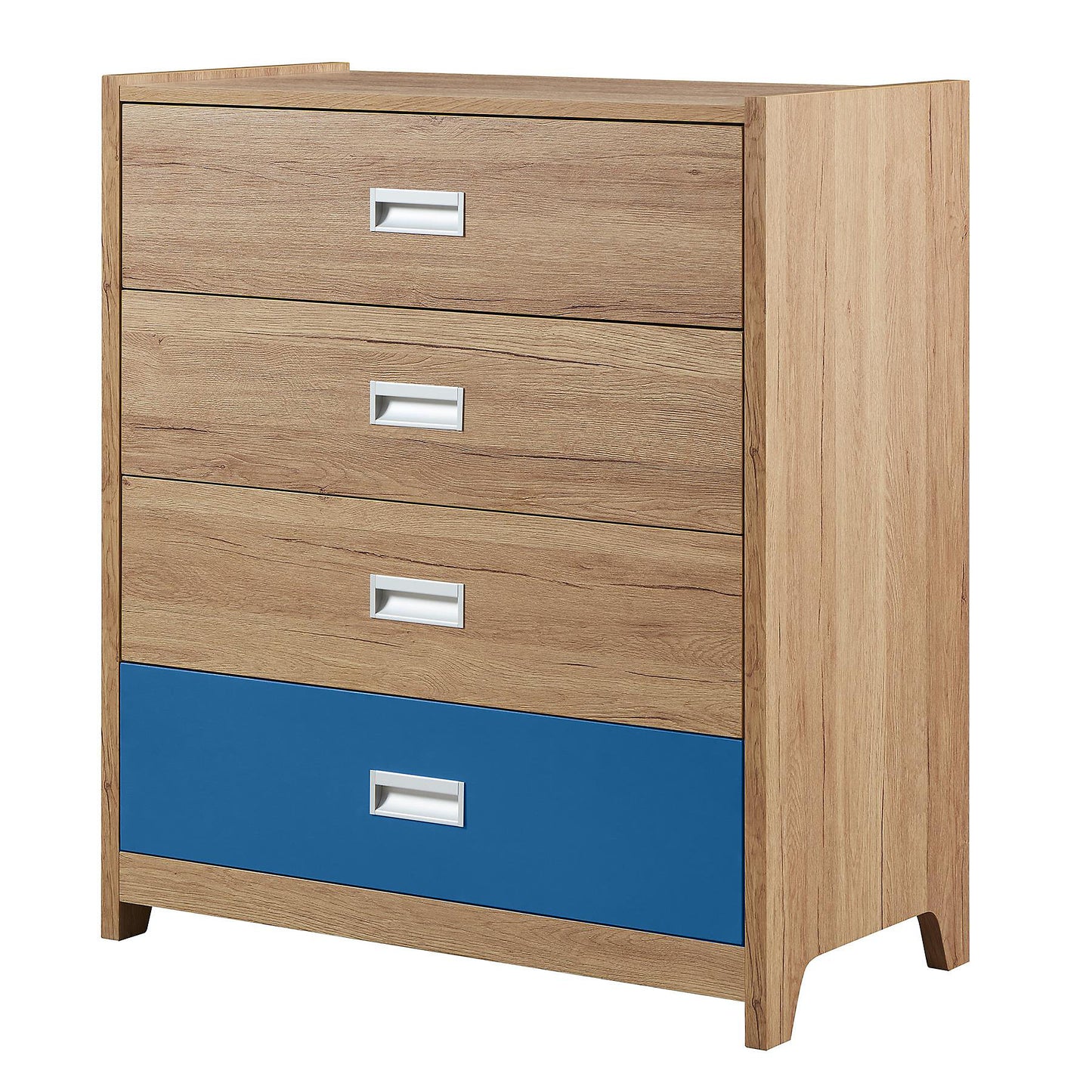 BFW-NEW-00120 NEW Big Furniture Warehouse Broughton 4 Drawer Chest in Oak and White RRP £180