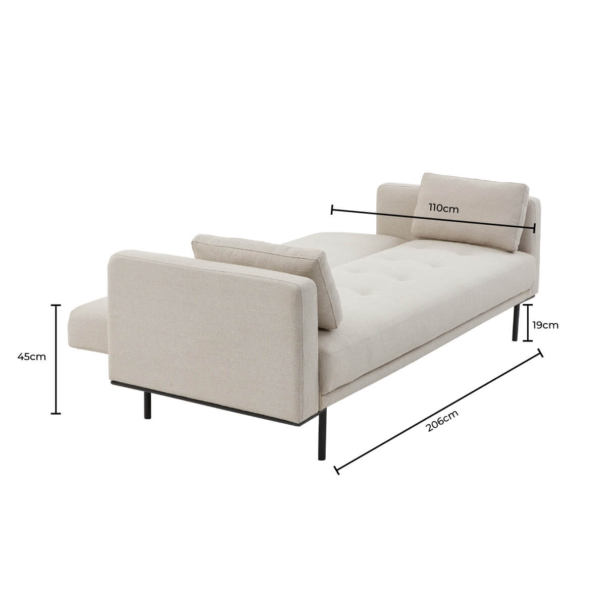 DUS-GOL-05448 Grade-BER Dusk Hudson Click Clack Sofa Bed - Stone Grey RRP £339
