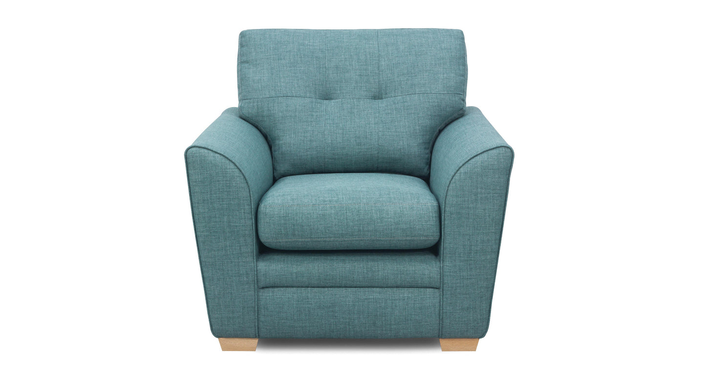 DFS-UPH-03611 Grade-C1 DFS Jupe Armchair Revive Sky RRP £559