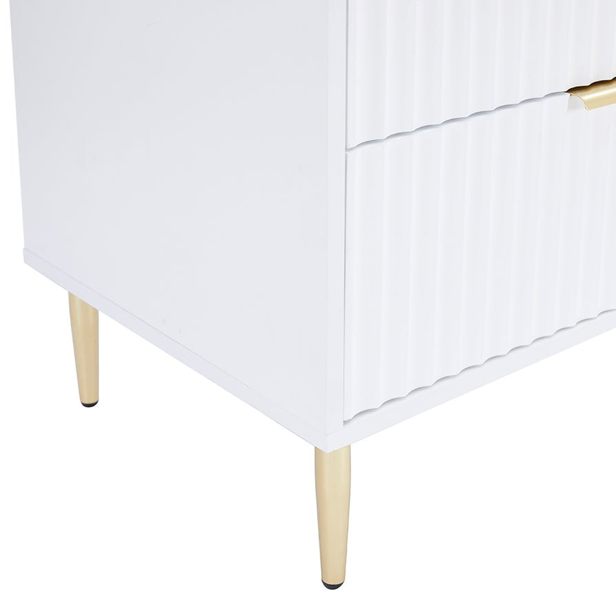 Dusk Evie Matte Warm White & Gold Effect TV Stand