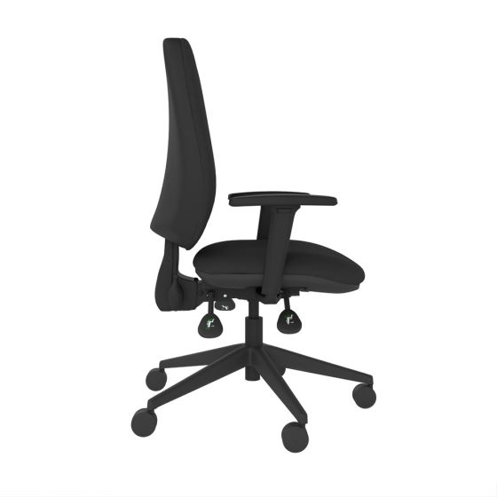 POS-CC2-00275 Grade-C1 Posturite Posturite Positiv P-Sit High Back Office Chair with Armrests - Black RRP £477